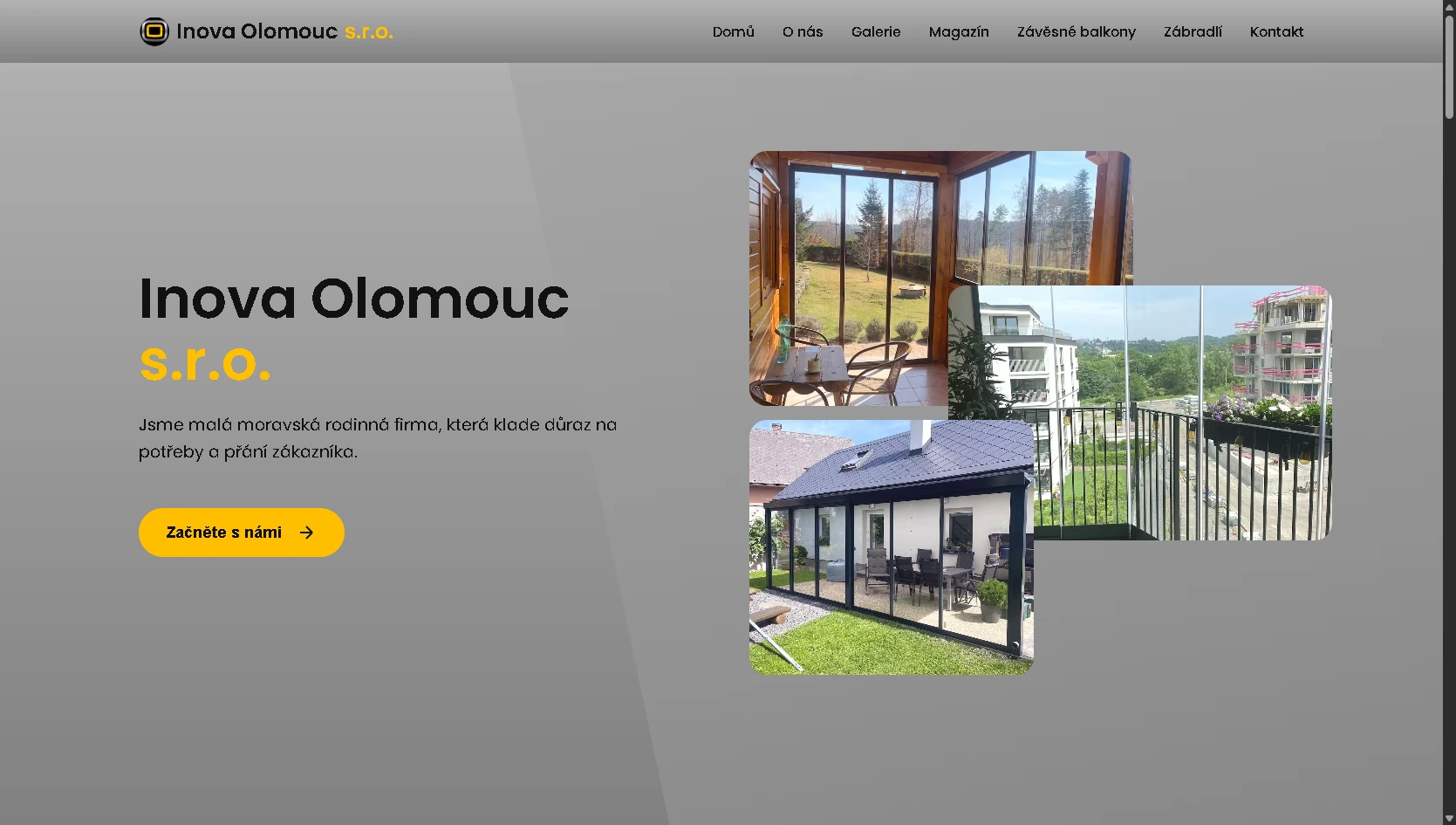 Balkony Olomouc - náhled webu